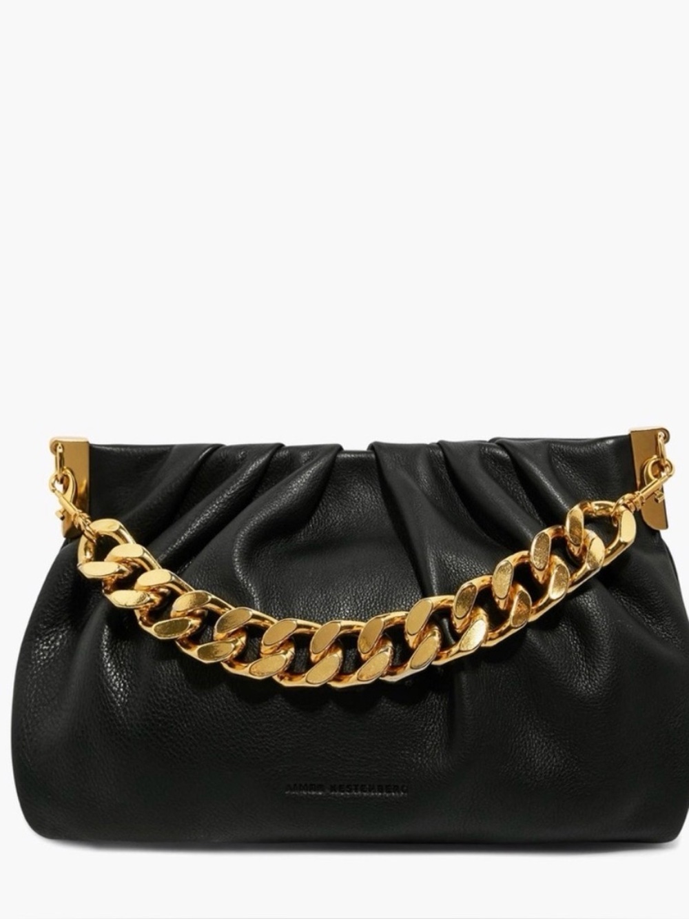 NWT Aimee Kestenberg Chill Out Frame Clutch in Black & Gold